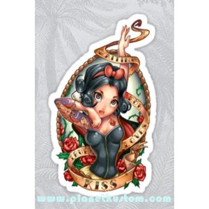 sticker waiting for loves true kiss tattoo girl cartoon old pin up 51