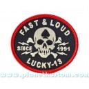 Patch Lucky 13 thirteen since 1991 skull bones spade fast & loud