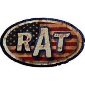 Sticker rat parodie STP USA flag used usé petit rats 35