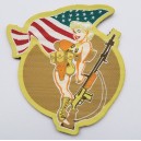 Patch ecusson scratch military pin up sexy blondinette us army