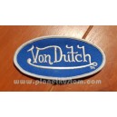 Patch ecusson von Dutch signature ovale argent fond bleu