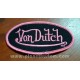 Patch ecusson von Dutch signature ovale rose fond noir