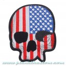 Patch ecusson skull USA flag biker tete de mort crane grande taille