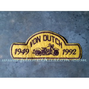 Patch ecusson von Dutch moto bike biker 1949 1992 jaune old stock