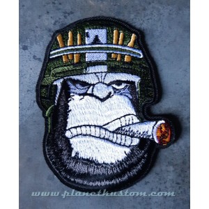 Patch ecusson tete gorille cigare boss army casque helmet singe
