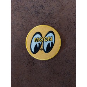 Patch ecusson Mooneyes themocollant kustom rond jaune