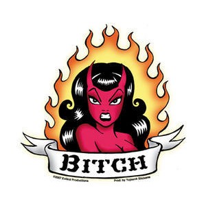 Sticker pin up diablesse bitch AD951