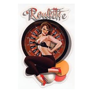Sticker pinup sexy Roulette Lucky XO623