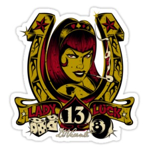 Sticker pin up lady luck 13 d.Vicente 7