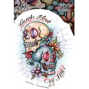 Sticker Skull laugh now cry later JA604