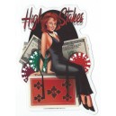 Sticker oldschool pin up sexy poker high stakes old pinup 13