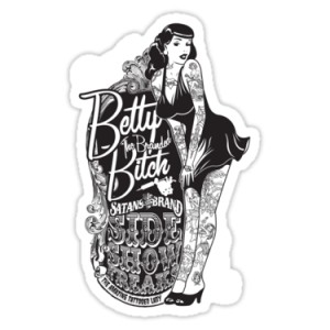 Sticker Pin Up betty page the branded bitch oldschool old pin up 7