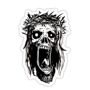Sticker sweet zombie jesus skull 2